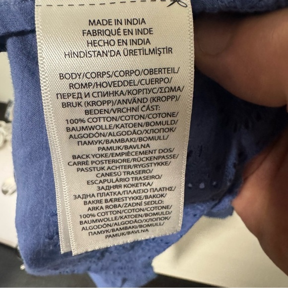 Polo Ralph Lauren Blue Eyelet Sleeve Top - Picture 4 of 4